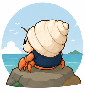 海を眺めるシマライズのキャラクター